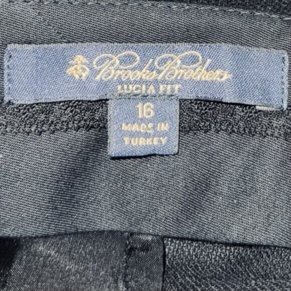 Brooks Brothers Loro Piana Lucia Fit Pants Women's 16 Black Wool Blend Trousers - Picture 7 of 10